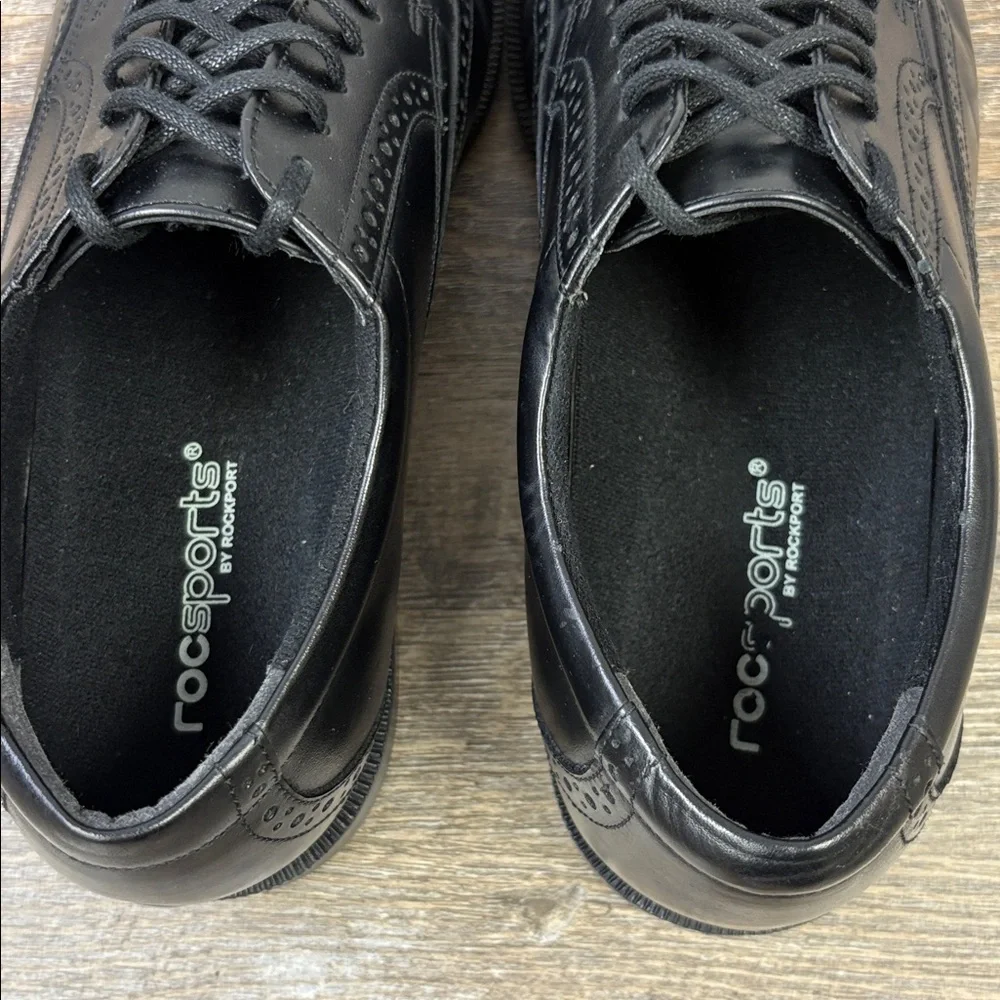 ⚫ Rocsports by Rockport “Hinckley” Black Leather Wingtip Oxford – Men’s 9